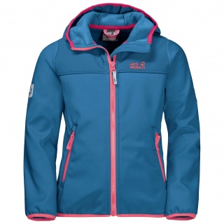 Jack Wolfskin Softshell Jacket Fourwinds (wind & water repellent) wave blue Kids